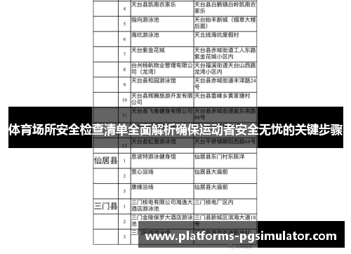 体育场所安全检查清单全面解析确保运动者安全无忧的关键步骤